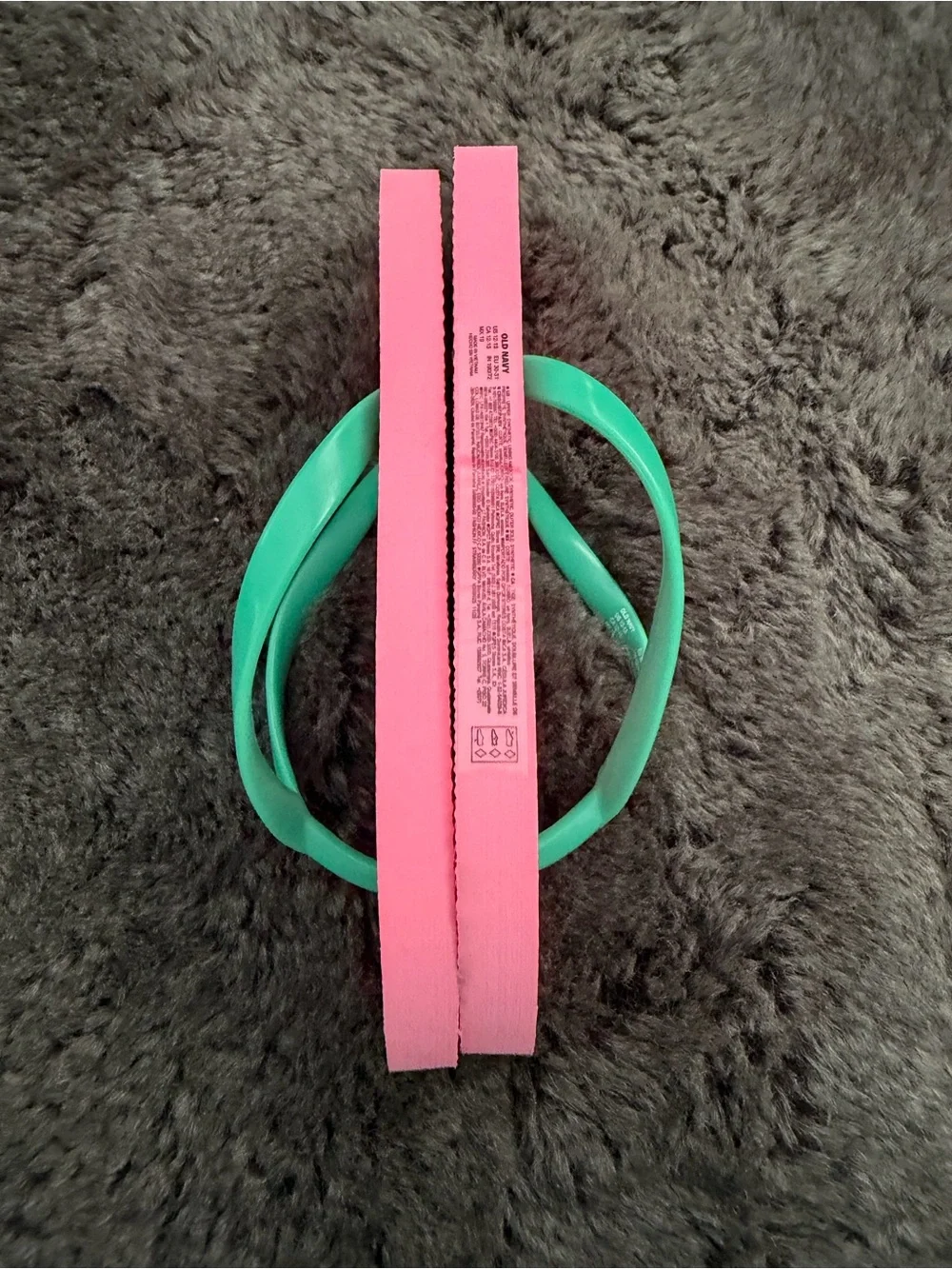 Old Navy Pink Strawberry Print Flip Flops with Green Straps